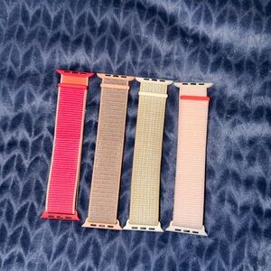 Apple Watch Bands in Red, Brown, Gold, and Pink